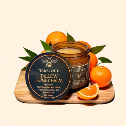 Organic Grass-Fed Beef Tallow Balm with Raw Honey - Moisturizing Cream for Soft, Smooth Skin - Handmade All-Natural Moisturizer 4oz